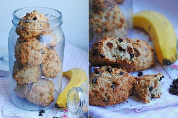 Galetes de civada amb plàtan i xocolata