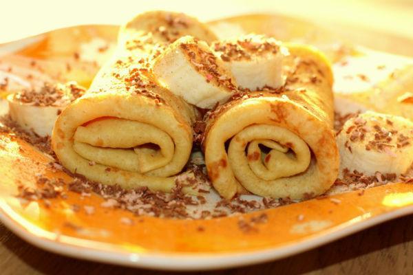 Creps de plàtan enrotllades en un ruletik