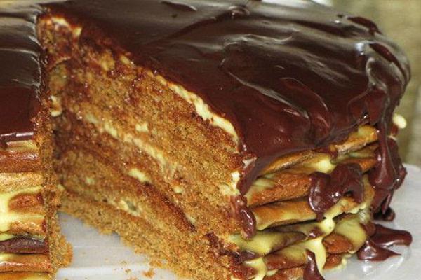 Pastís d'esquirol cobert de xocolata