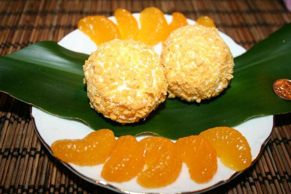 Gelat fregit amb mandarines