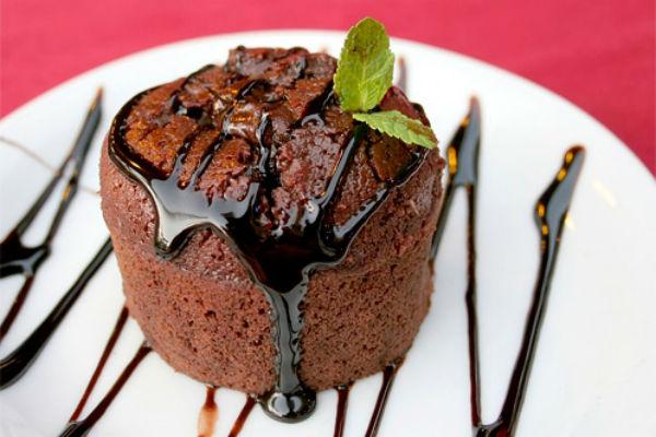 Suflé de xocolata amb menta