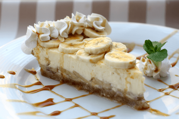 Pastís de formatge de plàtan amb nata