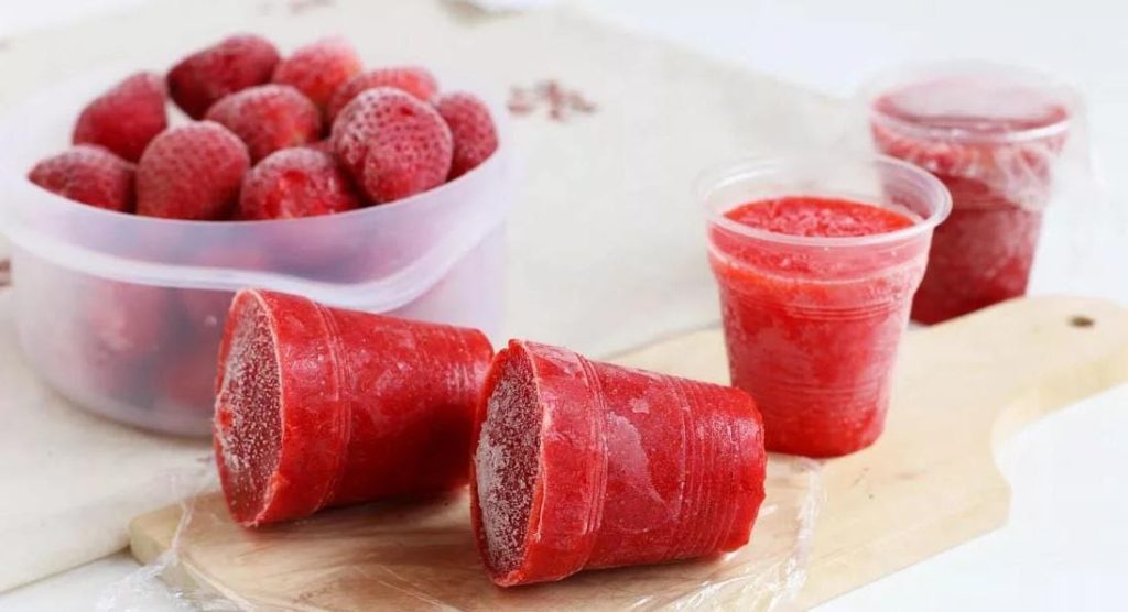 Congelació de maduixes - Suc - Fotos