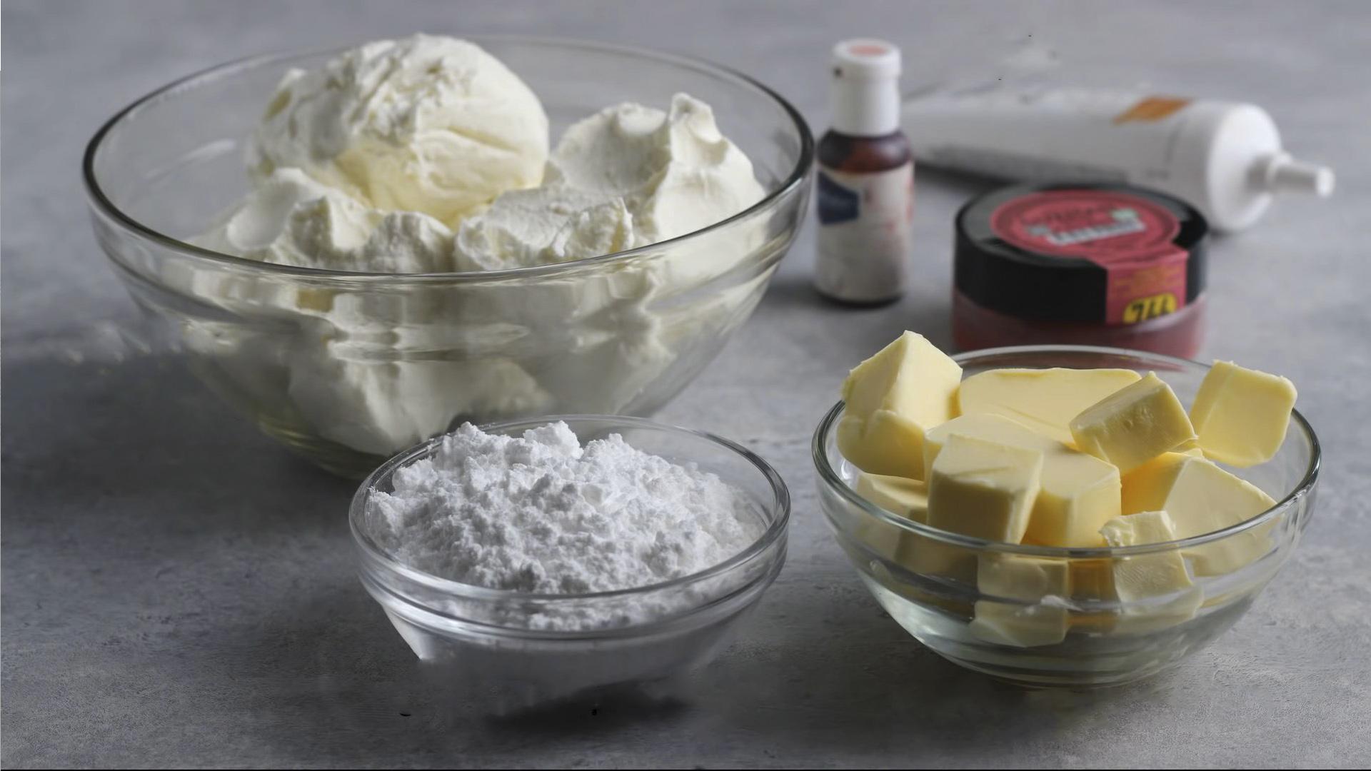 Rezept – Farbiges Frischkäse-Frosting – Schritt 1