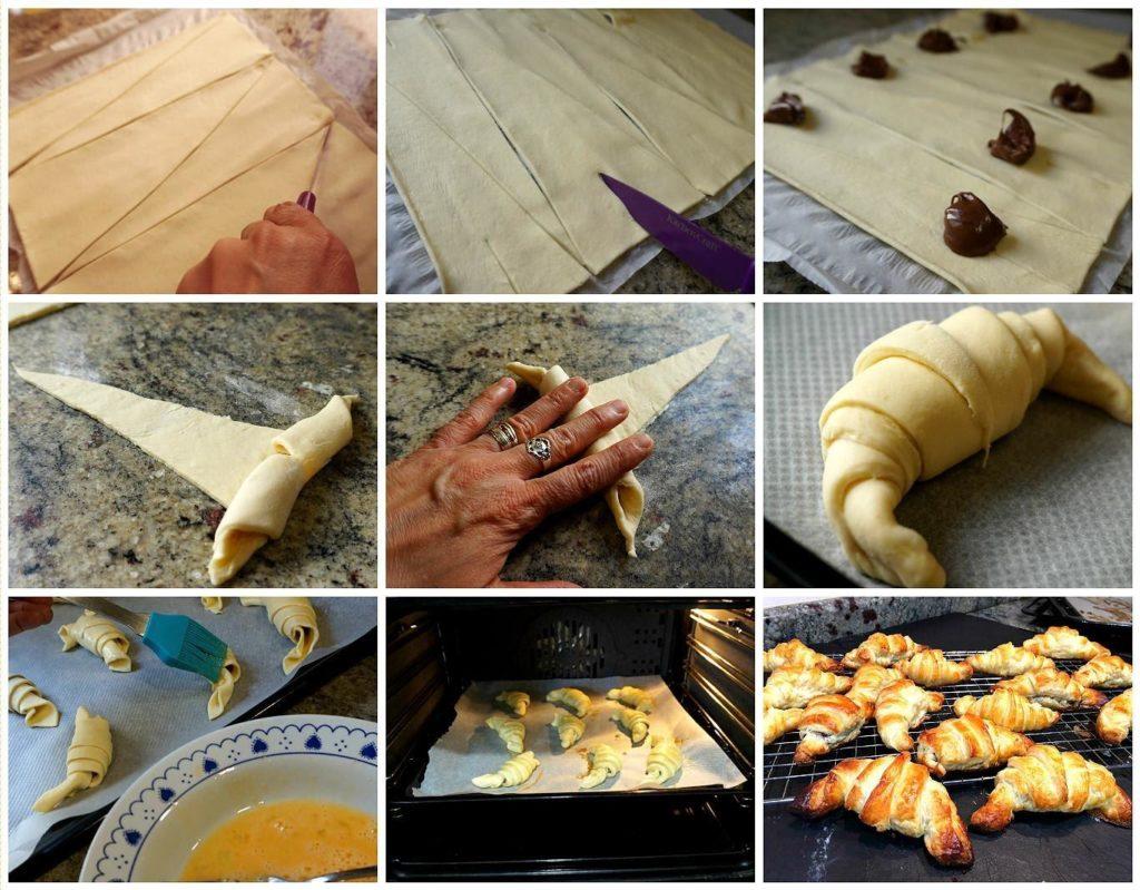 So backt man Schokoladencroissants aus Blätterteig – Foto