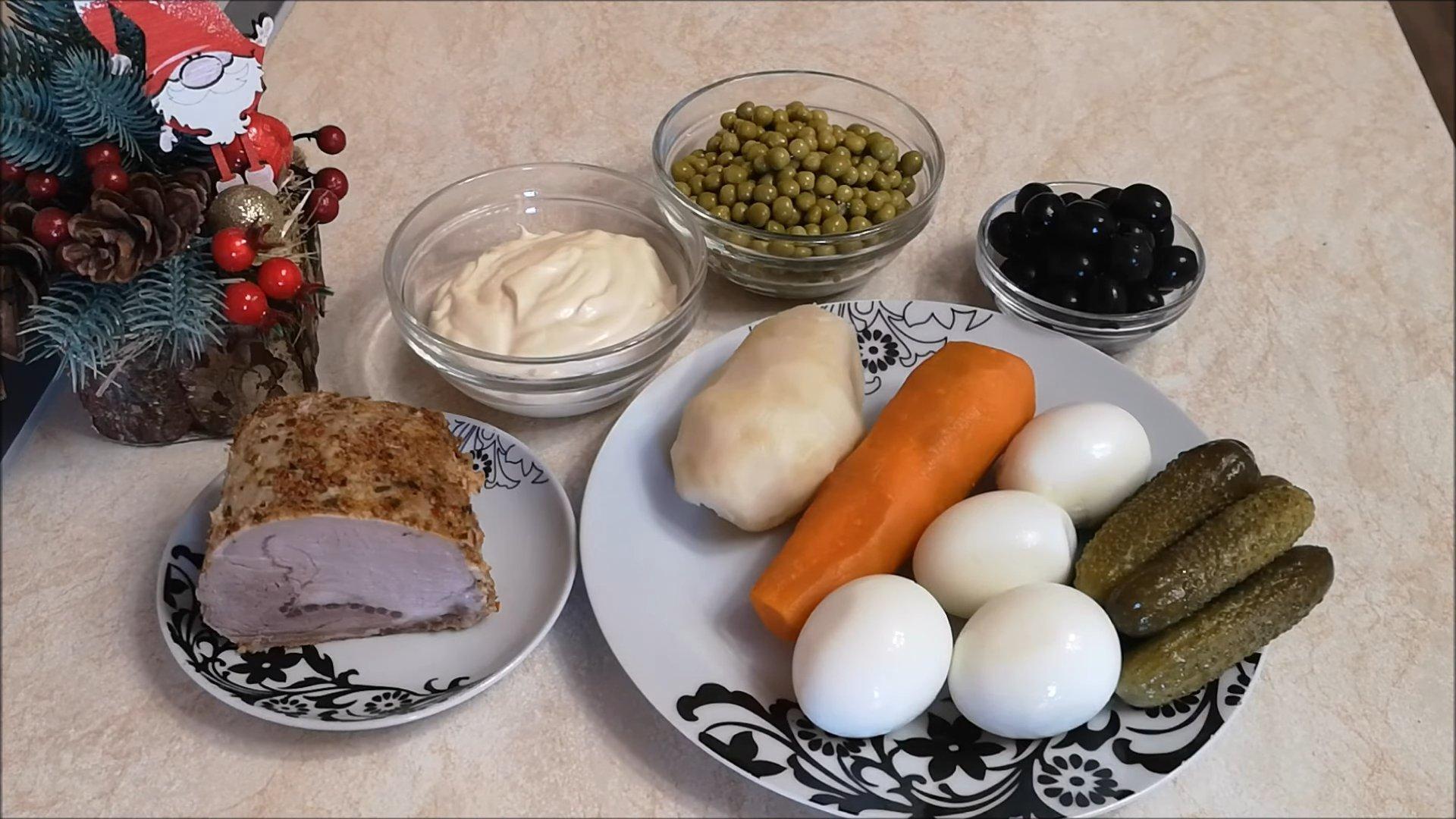 Recepta - Amanida Olivier amb forma de tigre - Pas 1