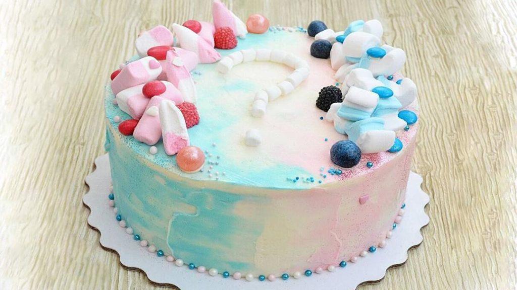 Torta per rivelare il sesso del bambino (maschio o femmina) - Foto 26