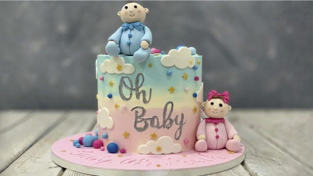 Torta per rivelare il sesso del bambino (maschio o femmina) - Foto 48
