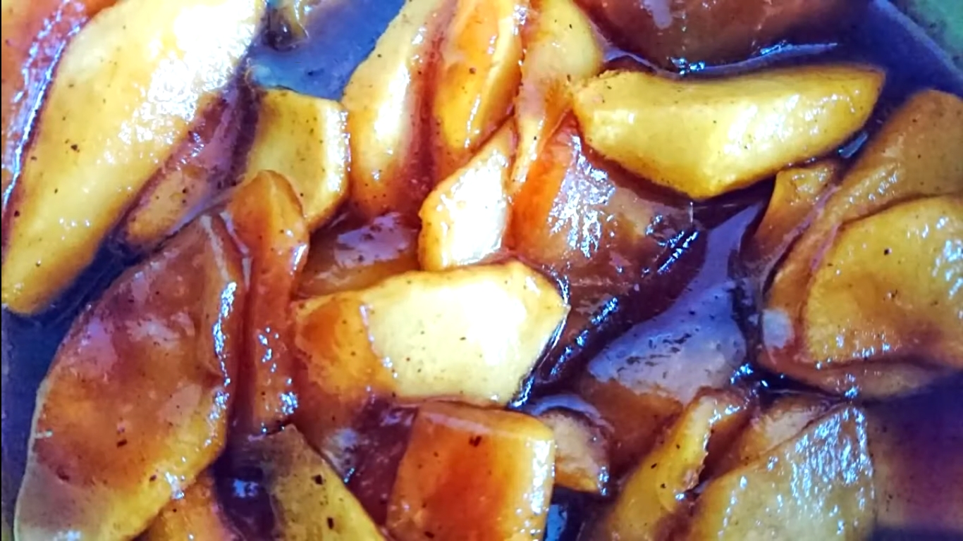 وصفة - شرائح التفاح بالكراميل - الخطوة 6