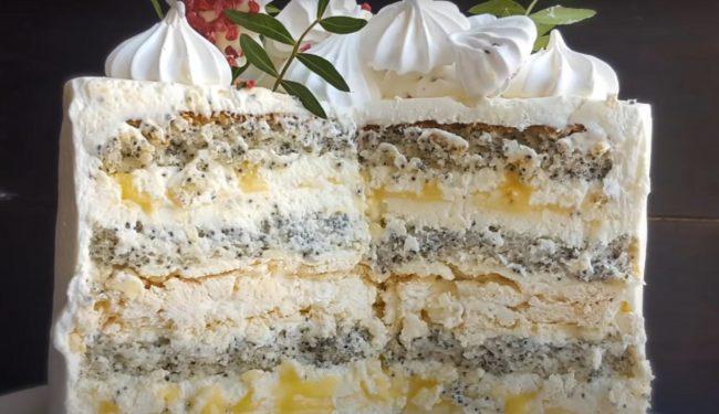 ما يُناسب كعكة الإسفنج ببذور الخشخاش - كريمة الليمون - صورة