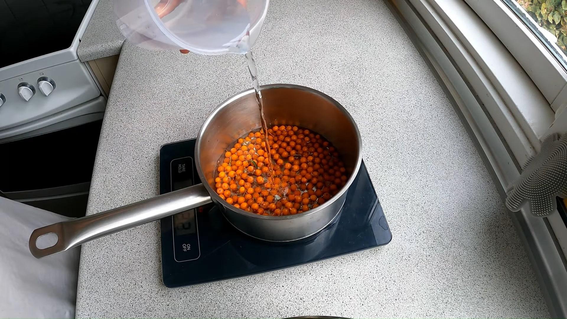 Recepta - Sorbet d'arç cerval original - Pas 1