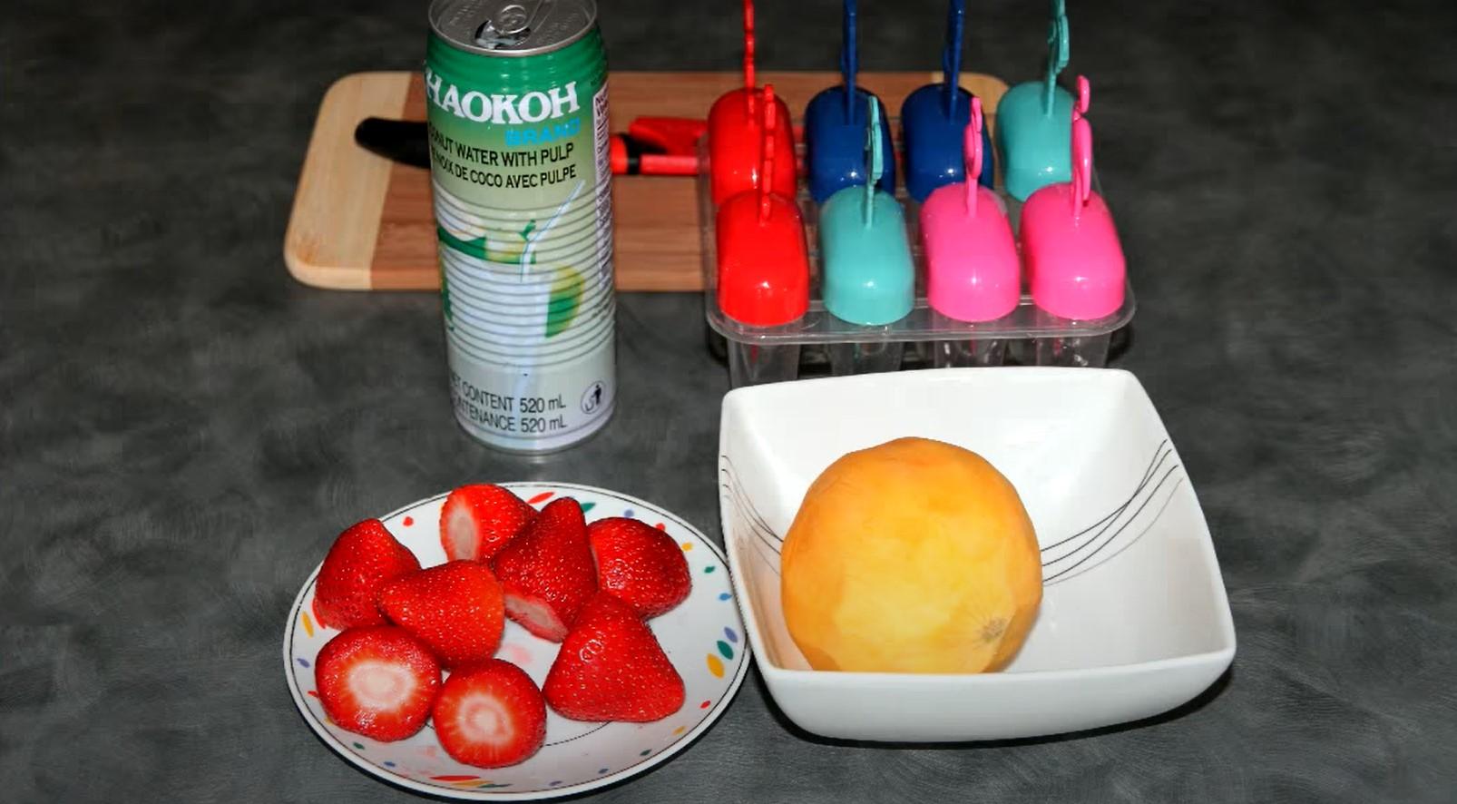 وصفة - مصاصات الفاكهة مع قطع الفاكهة - الخطوة 1