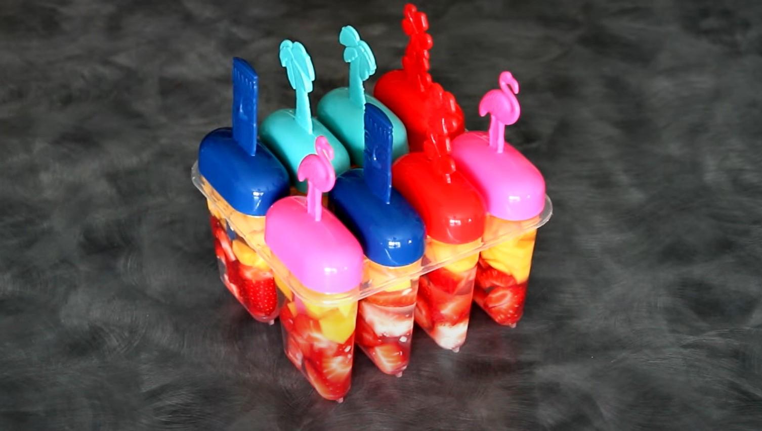 وصفة - مصاصات الفاكهة مع قطع الفاكهة - الخطوة 7