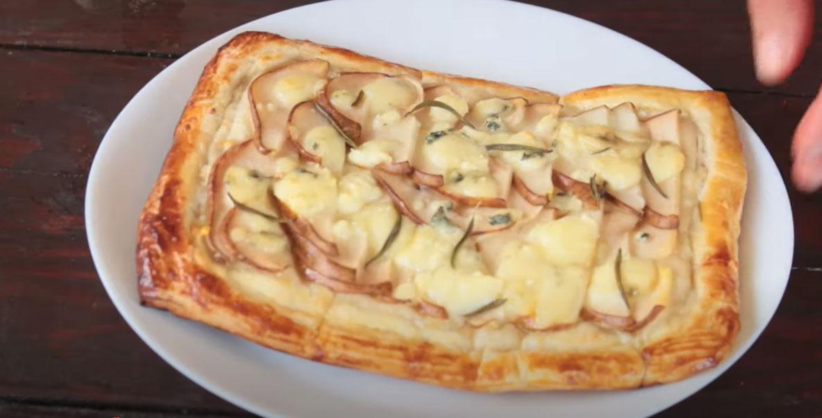 Pastís amb formatge Dor Blue i pera