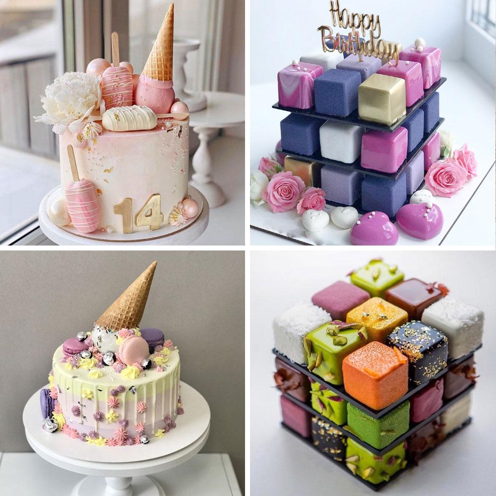 Disseny creatiu d'un pastís per al 14è aniversari d'una nena