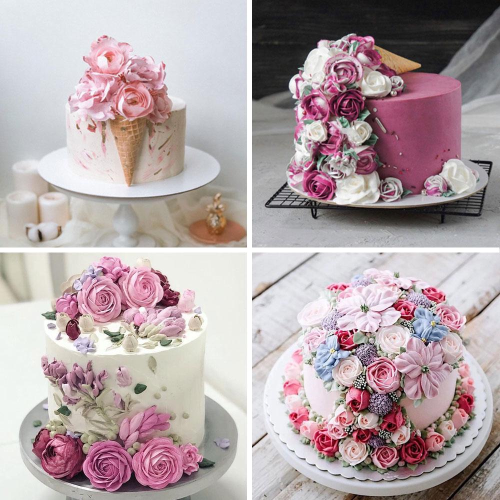 Pastís amb flors per a una nena de 14 anys