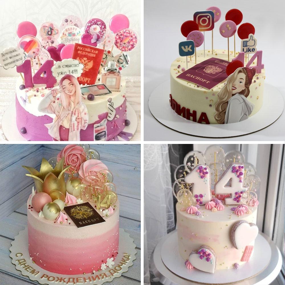 Pastissos amb decoracions i piruletes per a una nena de 14 anys