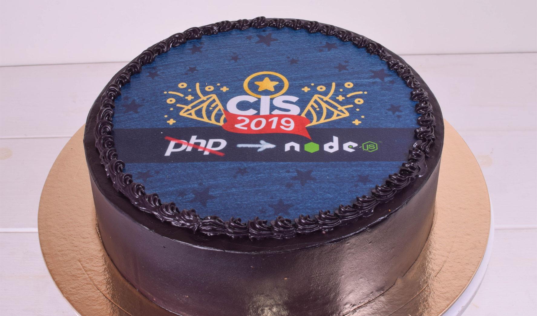 Fotoprint på en chokoladebund