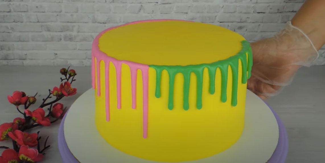 Ganache de mantega de colors per a gotes de pastís