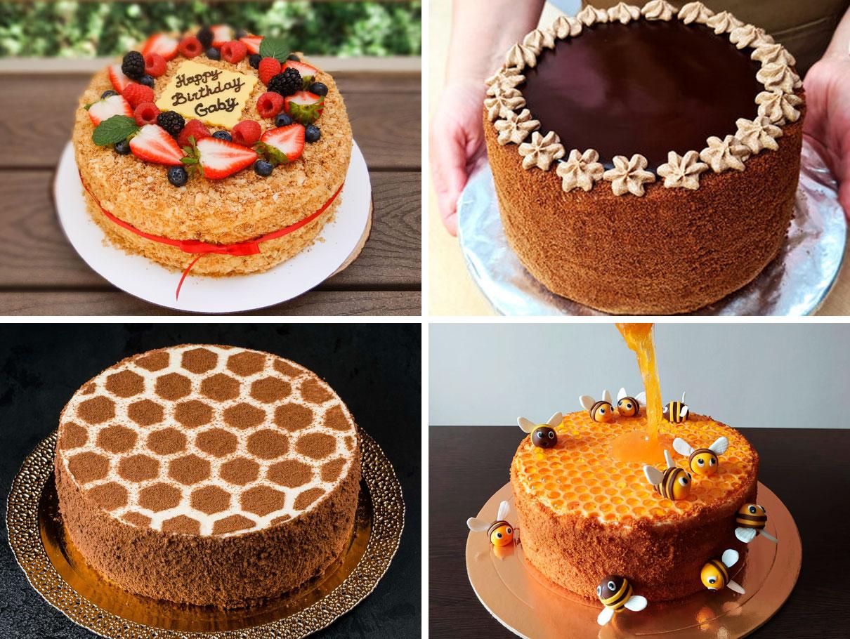 Gâteau au miel - options de design