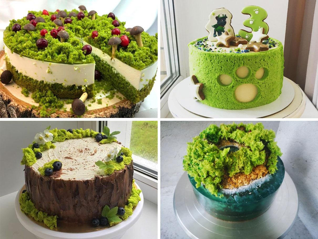 Decorar un pastís amb molsa esponjosa