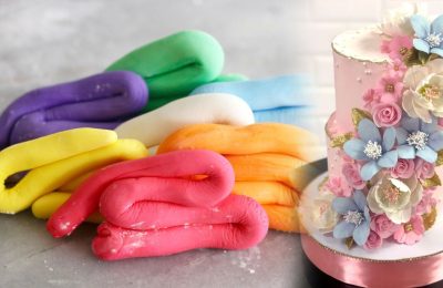 كيفية تلوين عجينة السكر للكيك