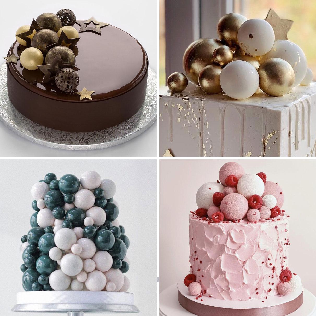 Idees de disseny de pastissos d'aniversari amb globus de xocolata