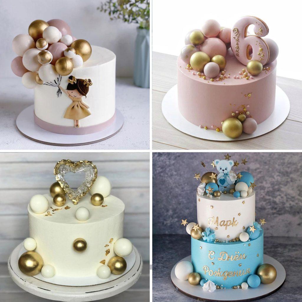 Decoració de pastissos amb boles de xocolata