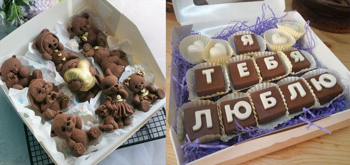 Lletres i figures de xocolata