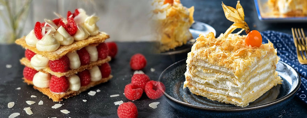 Postres de milfouilles i Napoleó