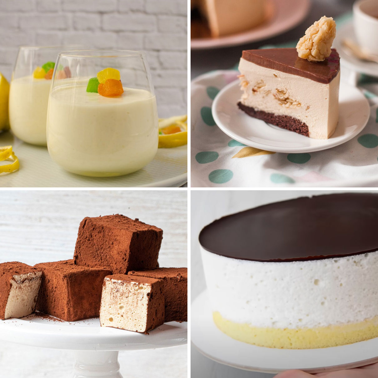 Mousse de llet en postres i pastissos