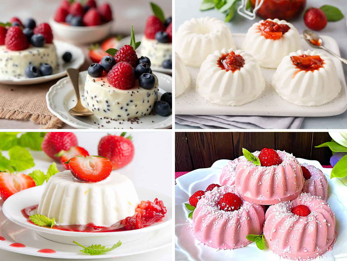 Postres de mousse amb base de mató