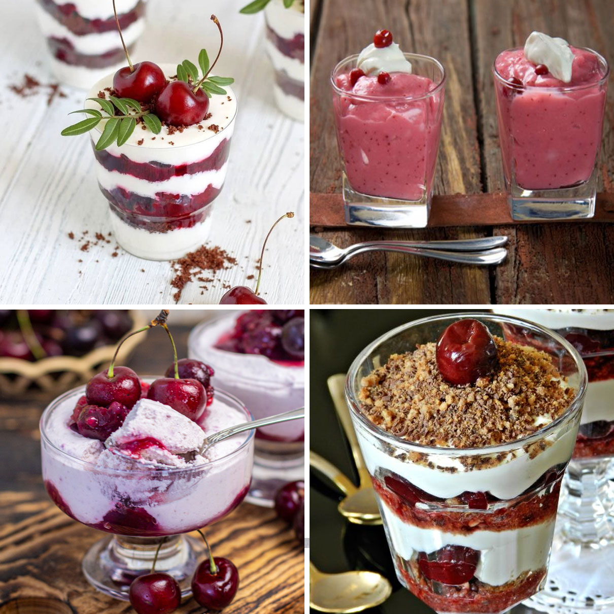 Mousse au fromage blanc et aux cerises